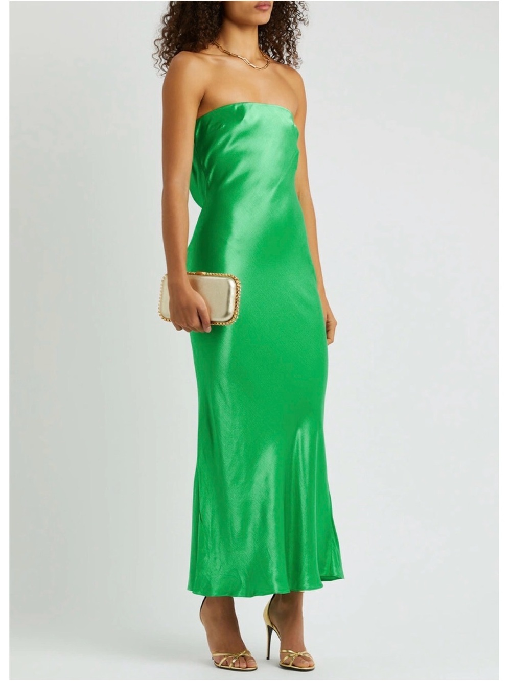 bec + bridge Emerald Strapless Satin Slip Dress